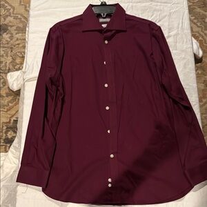 Michael Kors Red Dress Shirt with Pointed Collar